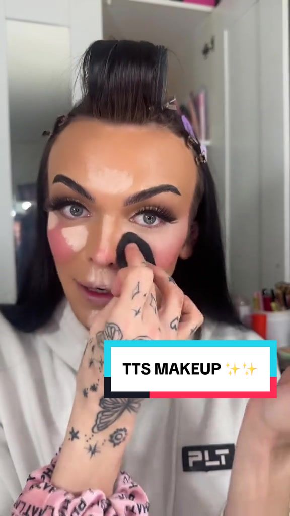 TikTok post by @psmakeup21 for BPerfect Cosmetics. Caption reads: Full face of TikTok shop makeup 😍👀 @LottieLondon....