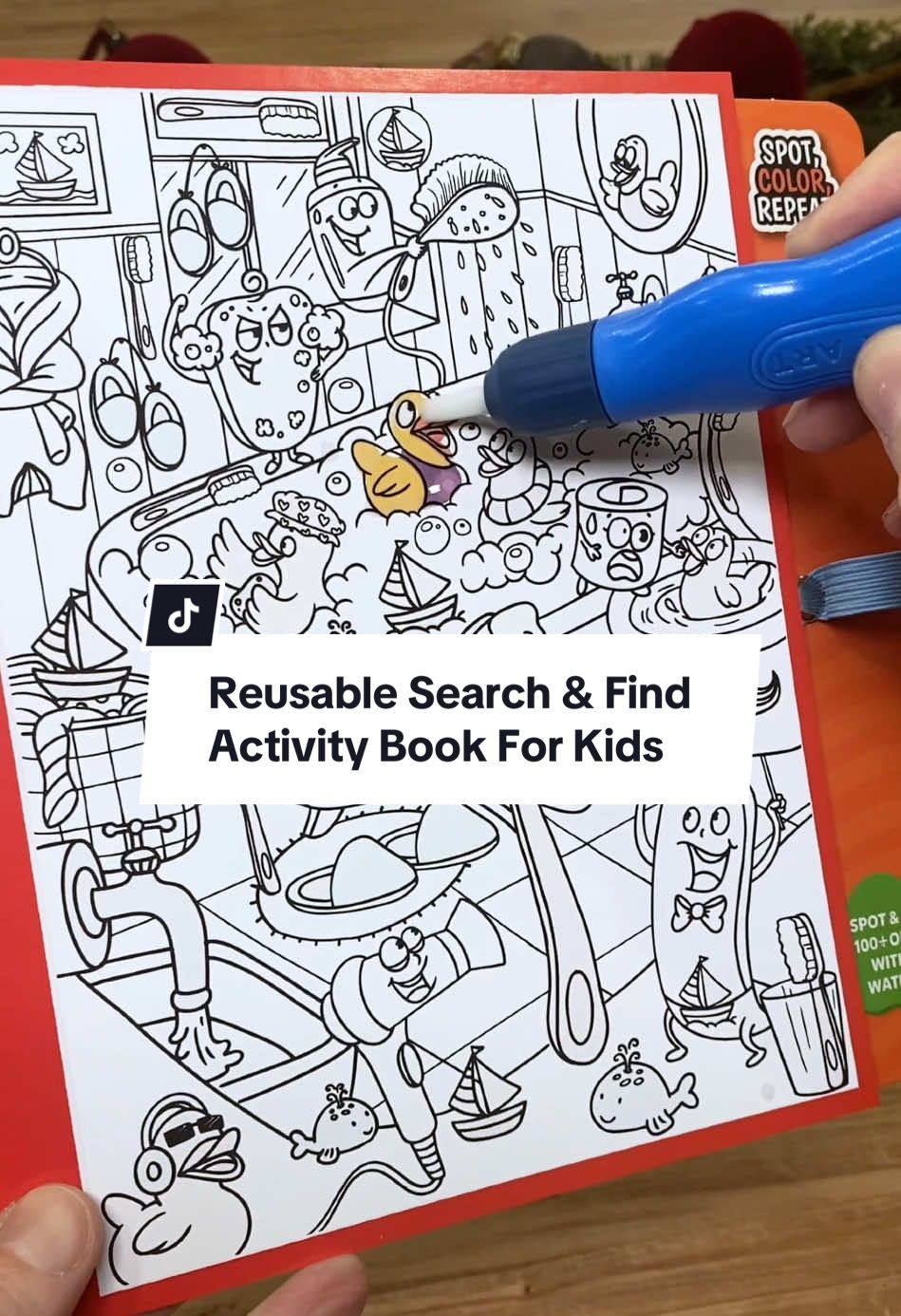 TikTok post by @life.with.little.ones for Skillmatics. Caption reads: Fun & engaing @Skillmatics   search & find....