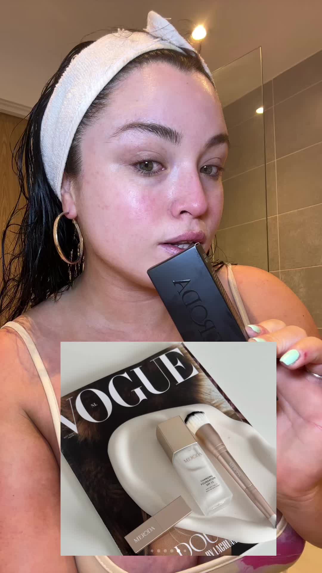 TikTok post by @chelseabrowneofficial for Meroda Cosmetics. Caption reads: @Meroda Cosmetics LITERALLY OBSESSED 😍.