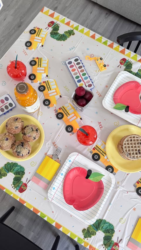 Instagram post by @christinaemiller for Oriental Trading. Caption reads: [...] cutest school themed details from....