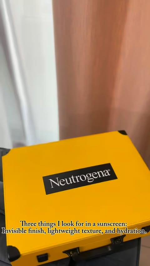 Instagram post by @larahmohd for Neutrogena. Caption reads: [...] and this one checks all the boxes 🤍....