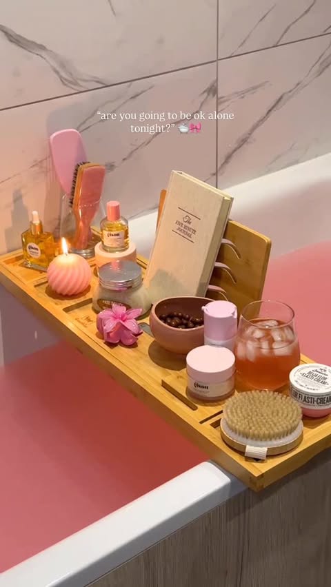 Instagram post by @byemmaleah for Tangle Teezer. Caption reads: um yes, always 🛁🎀🤭🤭 I’ll just be here....