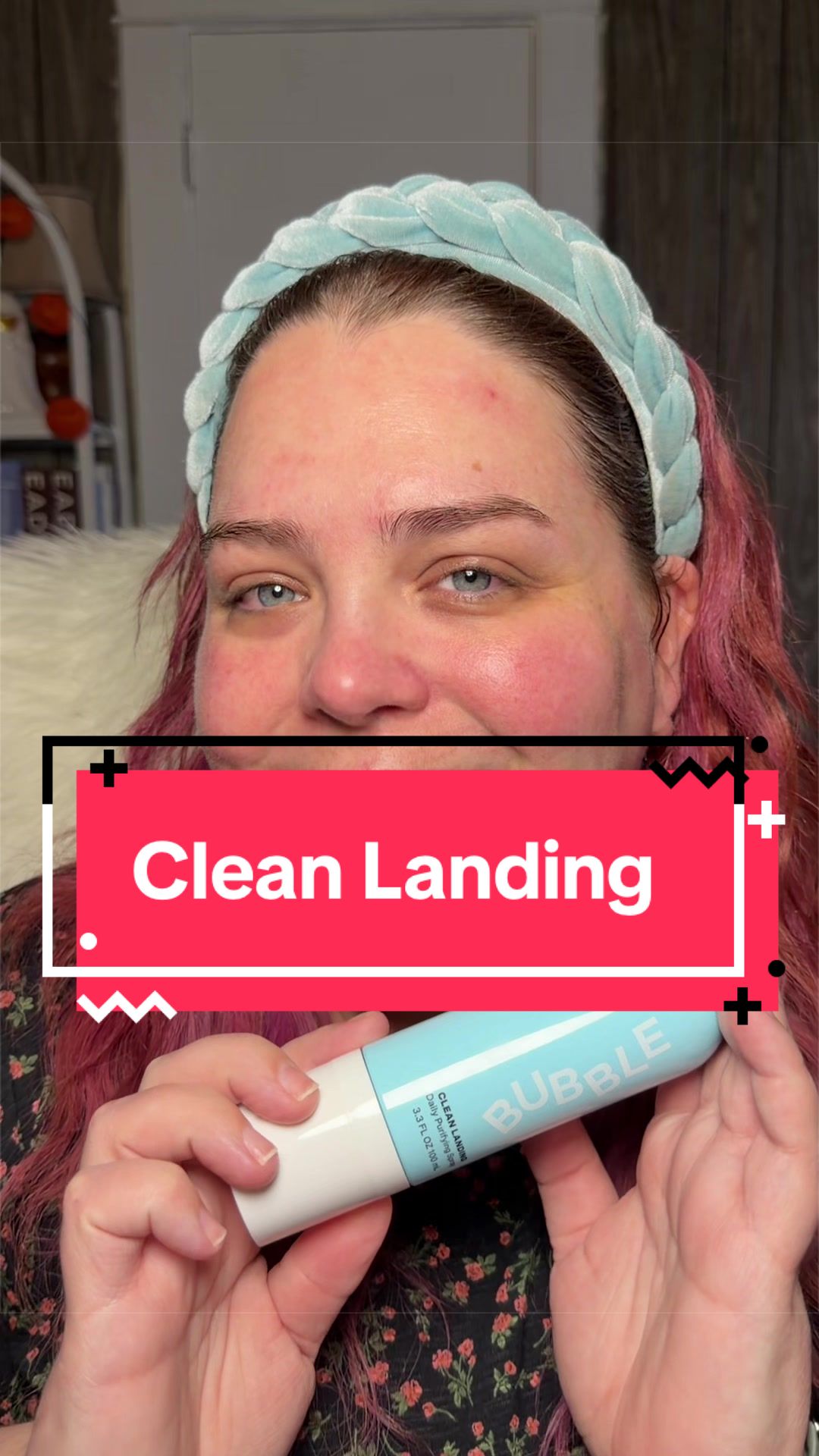 TikTok post by @lavender_lulu for Bubble Insiders. Caption reads: [...] a clean landing… @Bubble Skincare @Bubble....