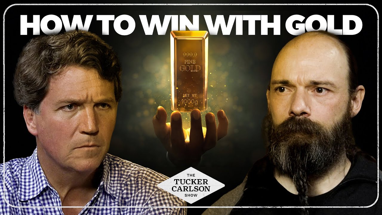 YouTube post by @TuckerCarlson for SimpliSafe. Caption reads: One of America’s Biggest Gold Wholesalers Exposes....