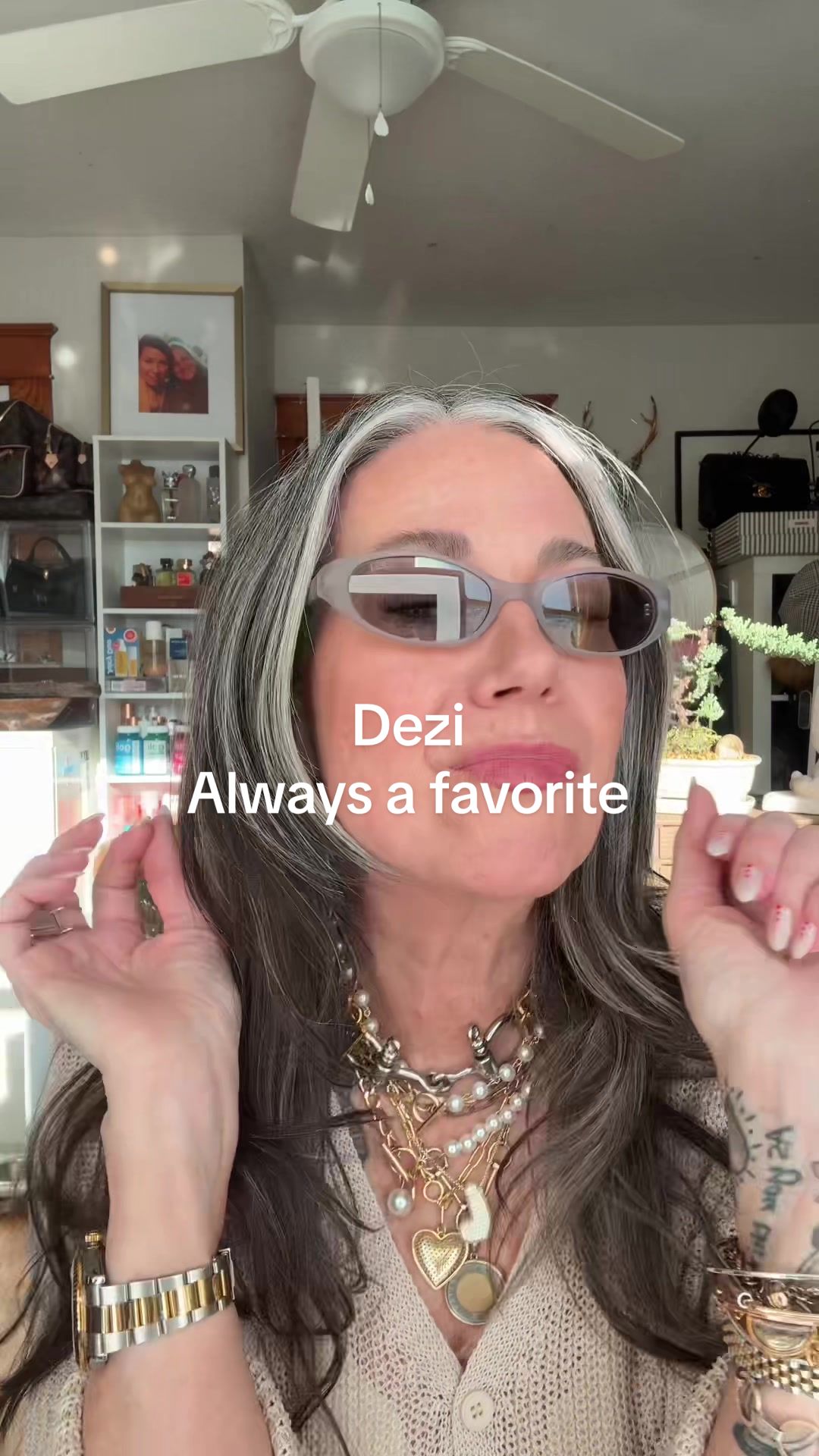 TikTok post by @aestheticaleestyles for DEZI. Caption reads: @DEZI EYEWEAR coming in hot with new [...].
