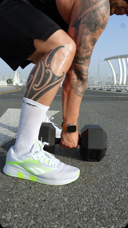 Instagram post by @amirkingkong_lesmills for Reebok Middle East & N.Africa. Caption reads: @reebokmena  I am wearing 10 years of Reebok Nano....