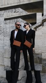 Instagram post by @taniastolyarenko for O My Bag. Caption reads: [...] today with our Lexi Bags in Cognac by....