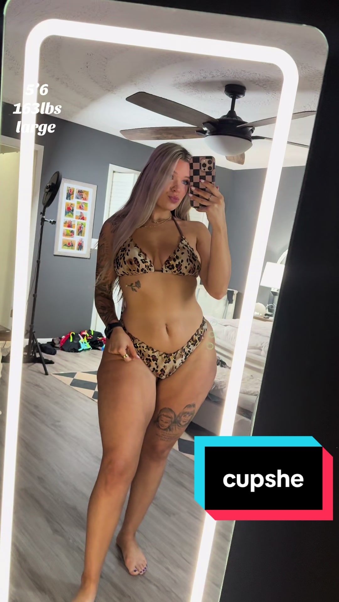 TikTok post by @casiethomas for Cupshe. Caption reads: cupshe this bikini is tinyyyy haha but so [...].