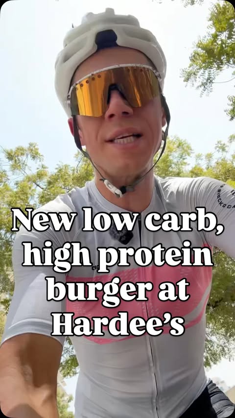 Instagram post by @volkervoit for Hardee's. Caption reads: [...] but high protein, loved the new one at....