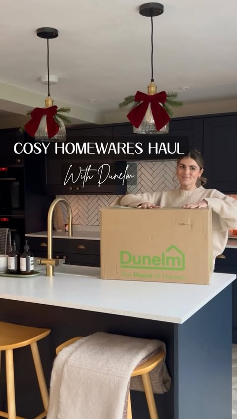 Instagram post by @rosielaurenhome for Dunelm. Caption reads: ad this might be the cosiest homewares haul EVER…....
