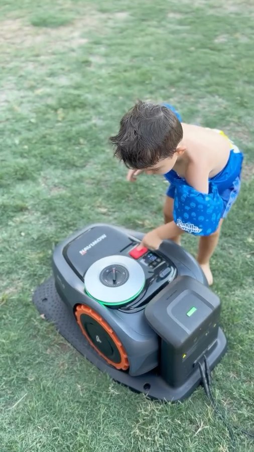 Instagram post by @2bebek1damla for Segway Navimow. Caption reads: Leap to smart mowing with Segway Navimow , the....