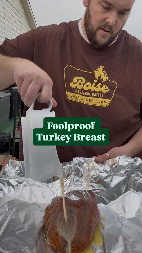 Instagram post by @_howlowcanyouslow for ThermoWorks. Caption reads: Smoked Turkey Breast just in time for....