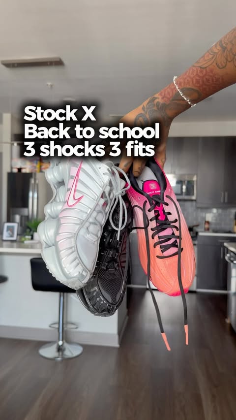 Instagram post by @jalaiah for StockX. Caption reads: [...] with my Nike Shox✔️😉!! Copped these on....