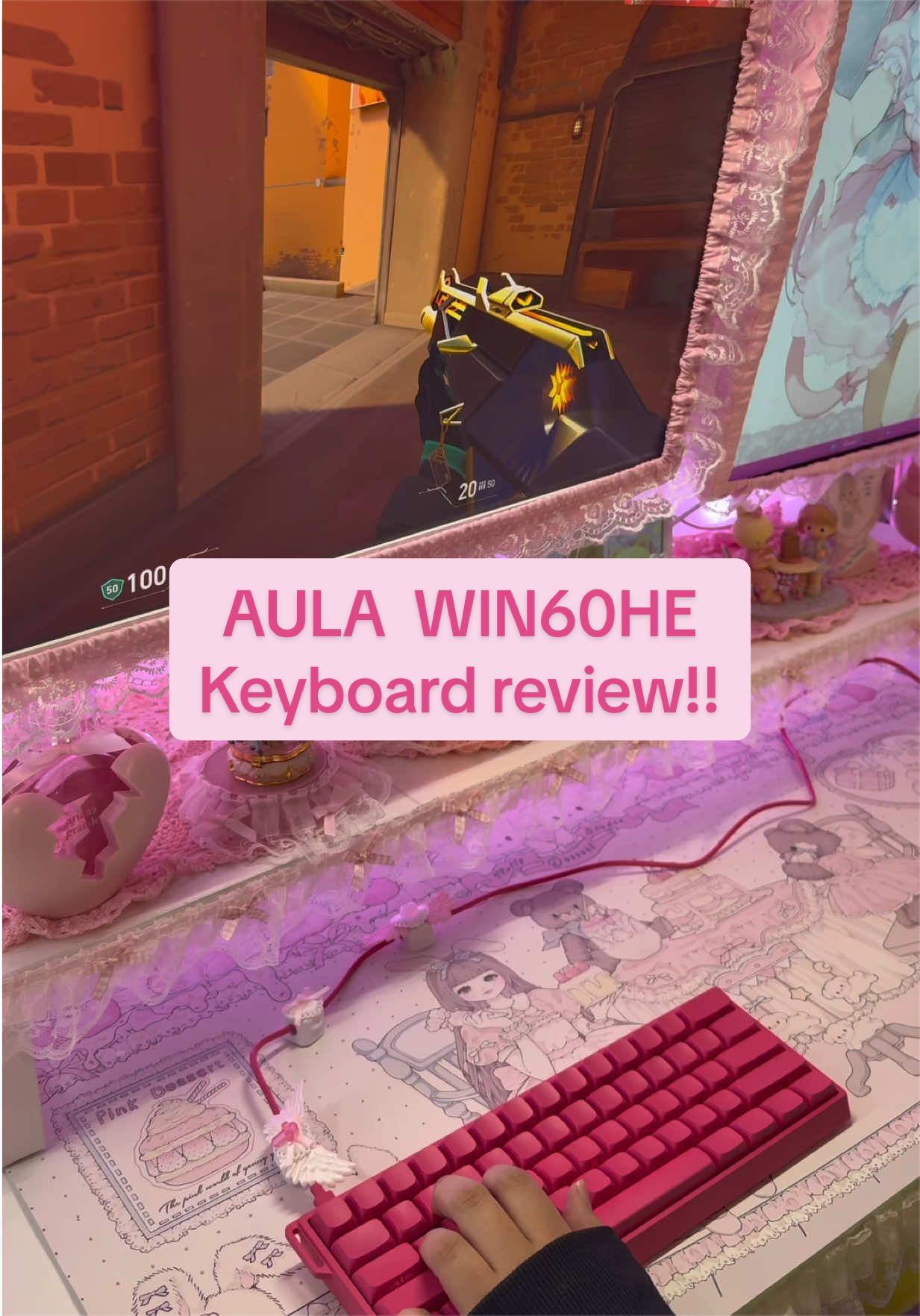 TikTok post by @rainfrogchick for Aula. Caption reads: sooo impressed with @Aula’s keyboards!! I’ve had a....