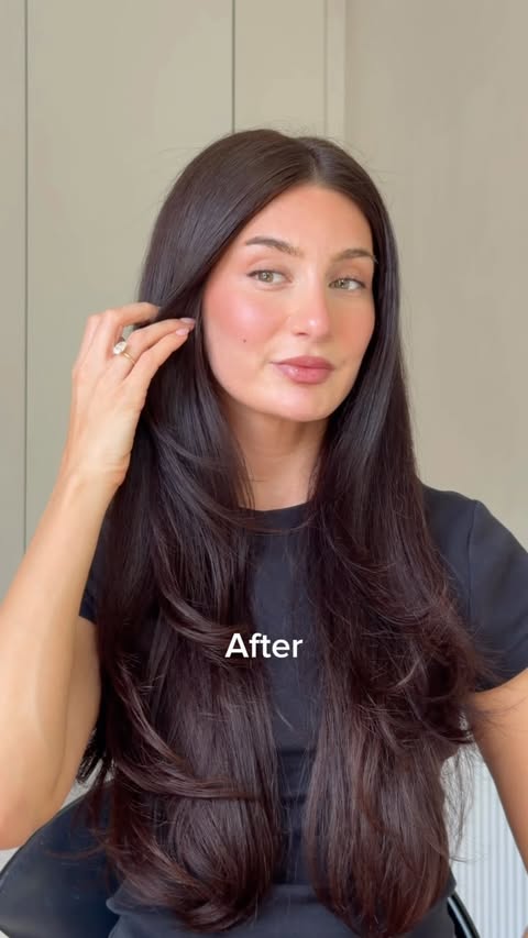 Instagram post by @selinekrembeauty for amika. Caption reads: [...] smooth, sleek, frizz-free hair is the @amika....
