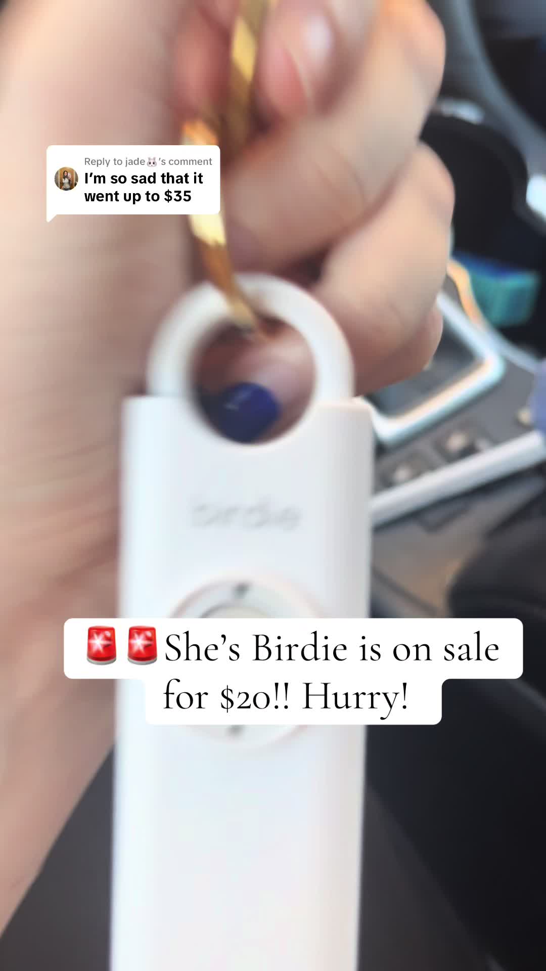 TikTok post by @realmombestie for She's Birdie. Caption reads: Replying to @jade🐰  🚨🐤 #shesbirdie....