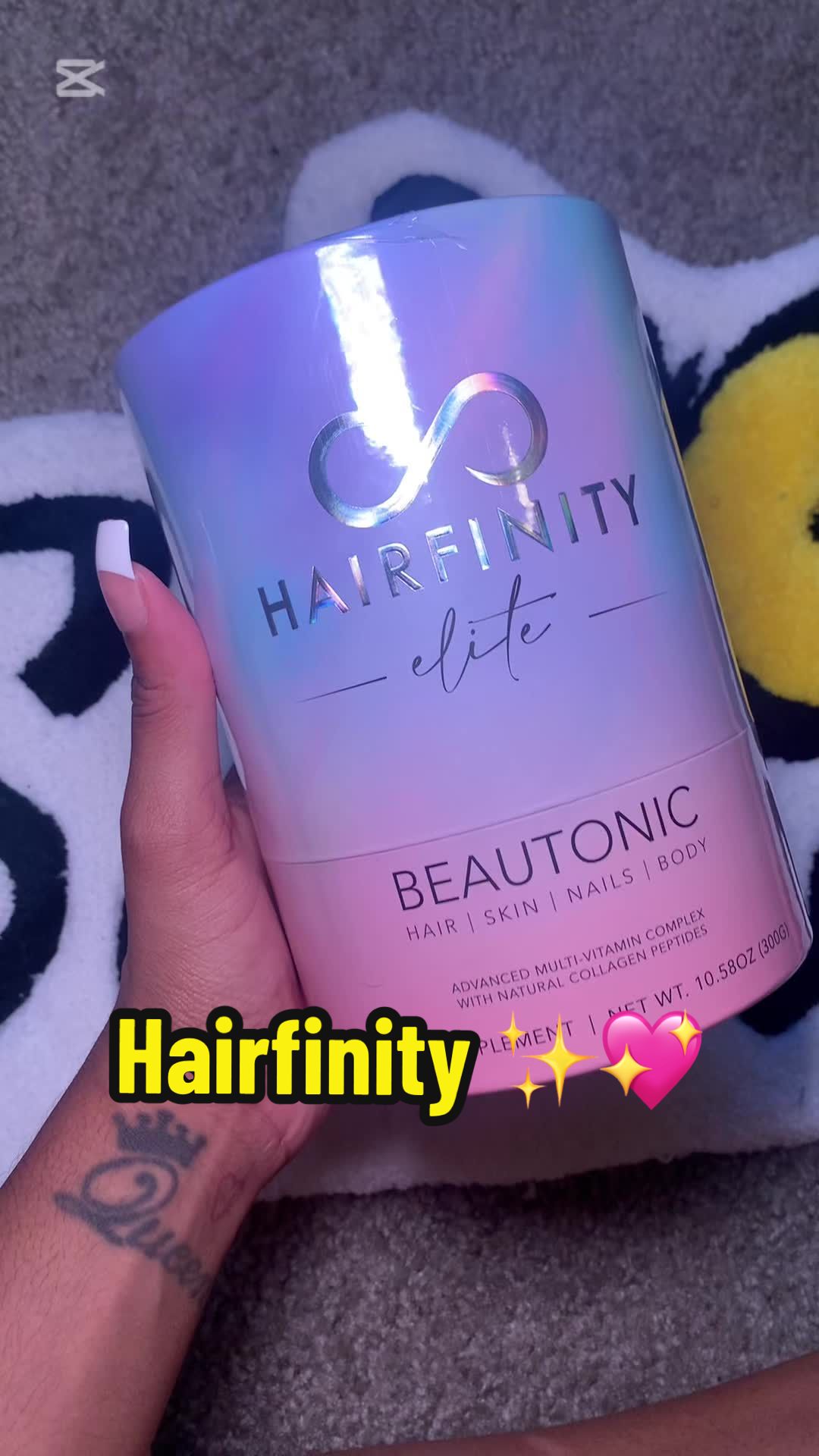 TikTok post by @thesashagomez for Hairfinity. Caption reads: I know y’all remember @Hairfinity !! I surely do....