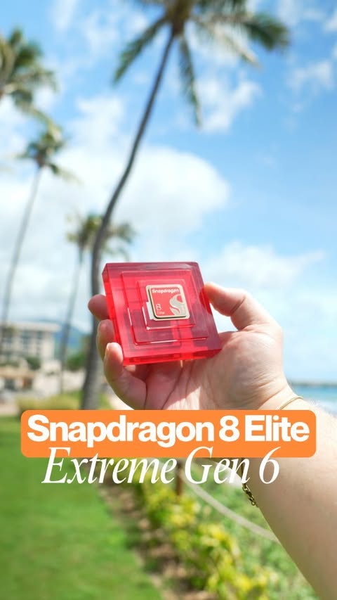 Instagram post by @imparkerburton for Snapdragon. Caption reads: The Snapdragon 8 Elite Extreme Gen 6 is the....