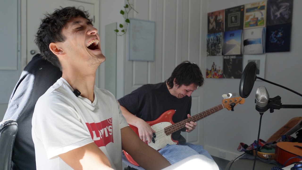 YouTube post by @camus.mp3 for UnitedMasters. Caption reads: I made music every day for a month... here's what....