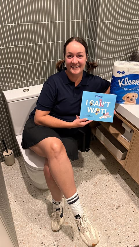 Instagram post by @adele_barbaro for Kleenex. Caption reads: [...] are holding in their poos at school.....