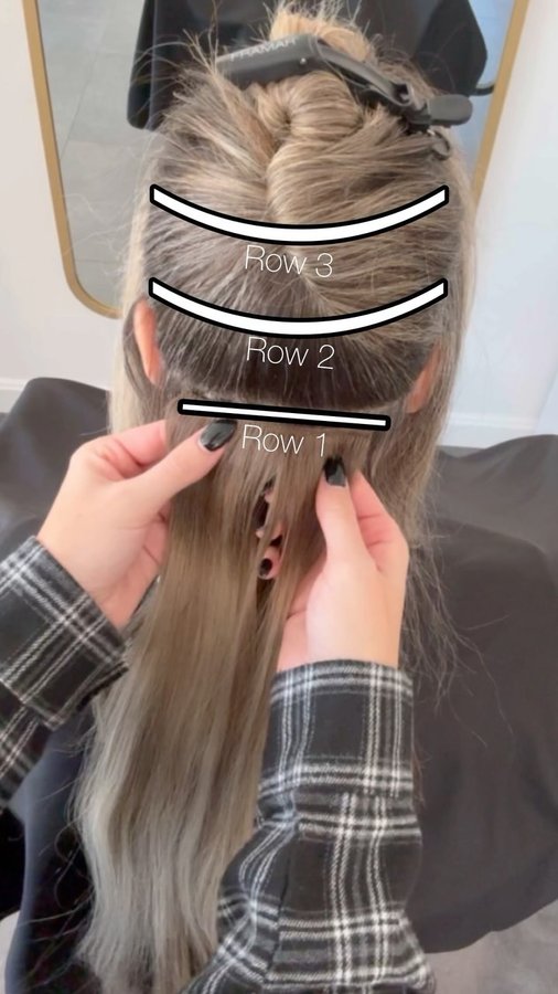 Instagram post by @taylordidmyhair for Beauty Launchpad. Caption reads: Extension transformation using @aquaextensions....
