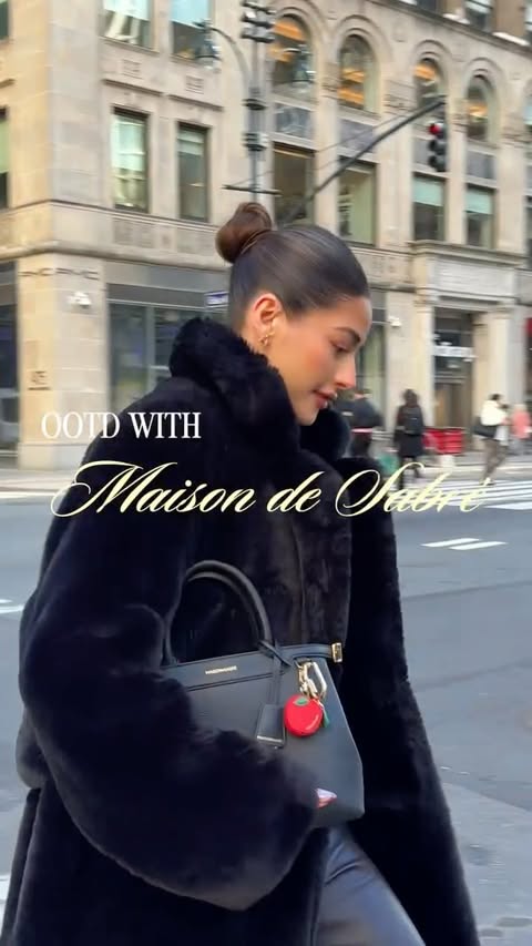 Instagram post by @sophiaromo27 for MAISON de SABRÉ. Caption reads: outfit of the day with @maisondesabre 🍎 • • •....