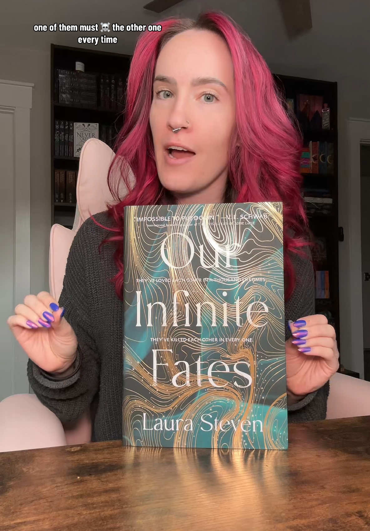 TikTok post by @thtgrlreads for Wednesday Books. Caption reads: Put this standalone romantasy on the list of books....