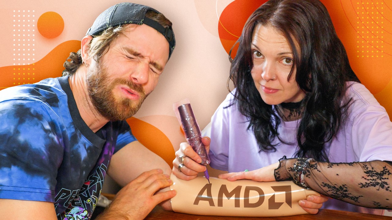 YouTube post by @LinusTechTips for Private Internet Access. Caption reads: The Most Permanent Tech Upgrade of All Time - AMD....
