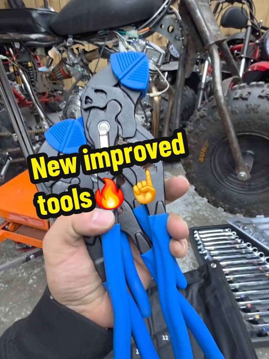 TikTok post by @mini.moto.guy for toolant. Caption reads: New improved tools from @toolant @ToolAnt time to....