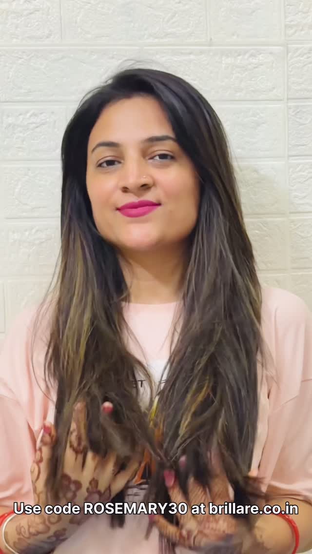Instagram post by @khushi143.kt for Brillare. Caption reads: Everyone talks about rosemary for hair growth, but....