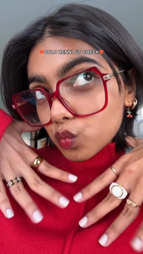 Instagram post by @kalissapersaud for Zenni. Caption reads: #ad a BOLD fit check with my @ZenniOptical bold....
