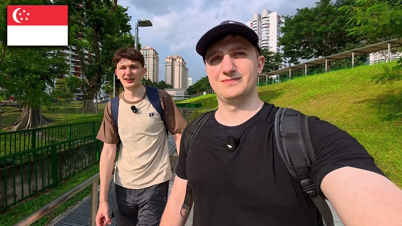 YouTube post by @Trifategeo for agoda. Caption reads: We Want to Live Here in Singapore! | The Suburbs....