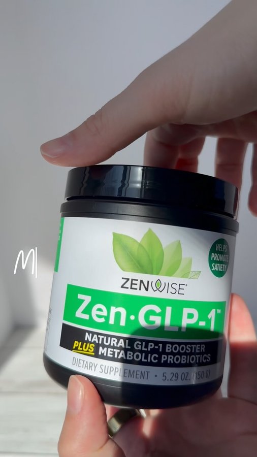 Instagram post by @allthingshome_stela for Zenwise. Caption reads: Say hello to ZenGLP-1! 🌿💊 Nature’s way to help....