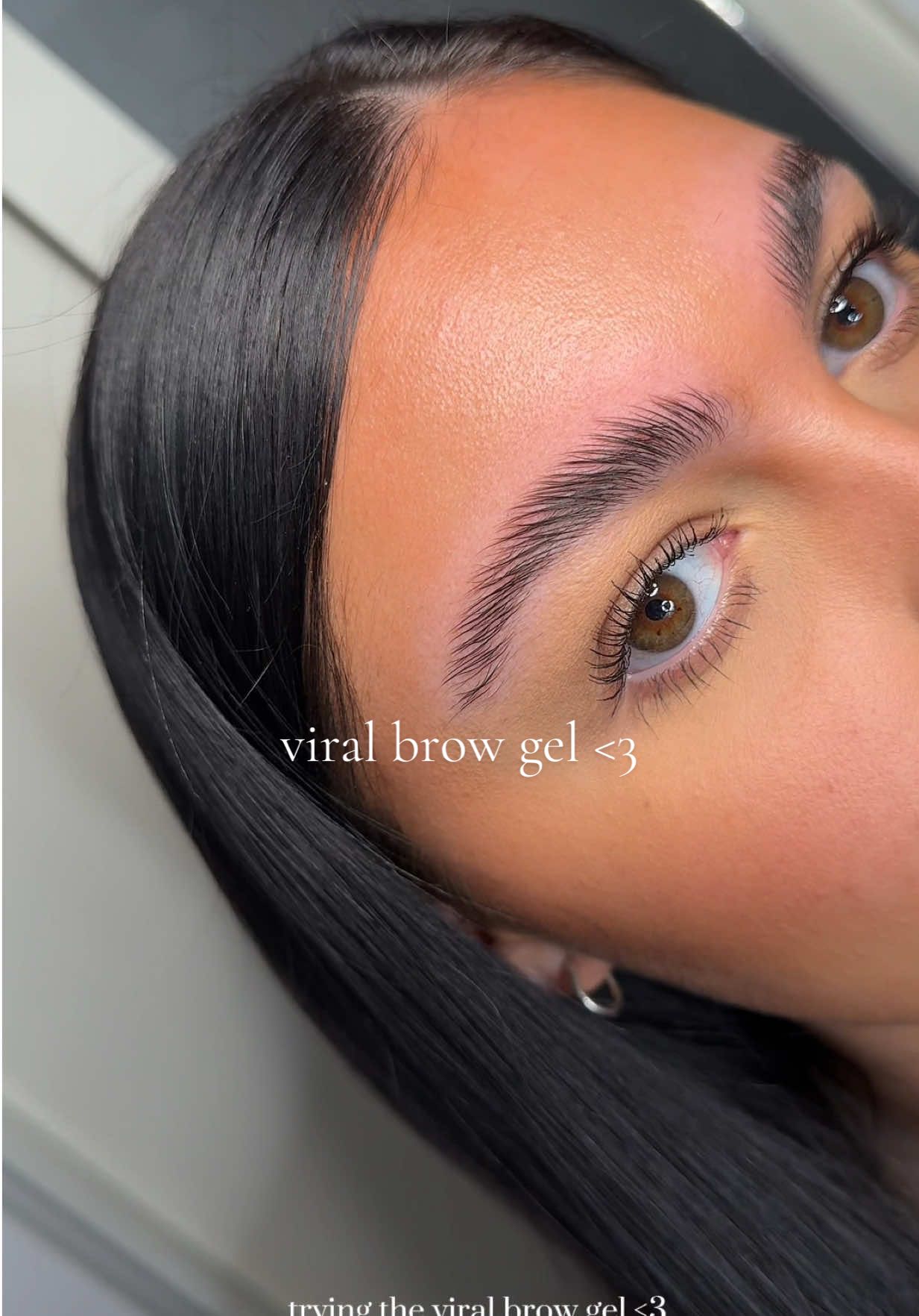 TikTok post by @romybennett for Jecca Blac. Caption reads: [...] like literal glue on your brows!!! @Jecca....