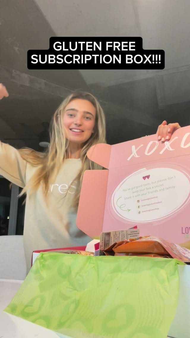 Instagram post by an influencer for Love Me Gluten Free. Caption reads: [...] Get yourself a box at lovemeglutenfree.com....