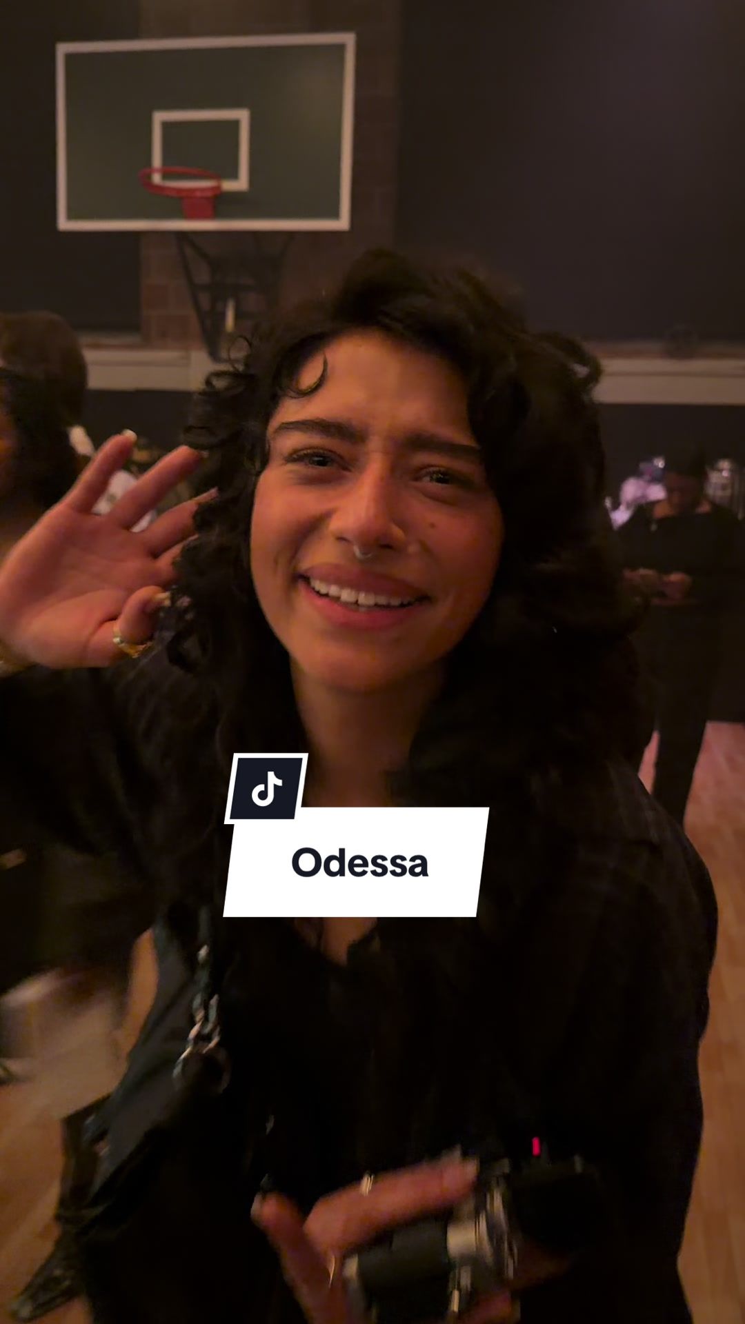 TikTok post by @thepeoplegallery for Airbnb. Caption reads: Marty Supreme Invitational with Odessa and @airbnb....