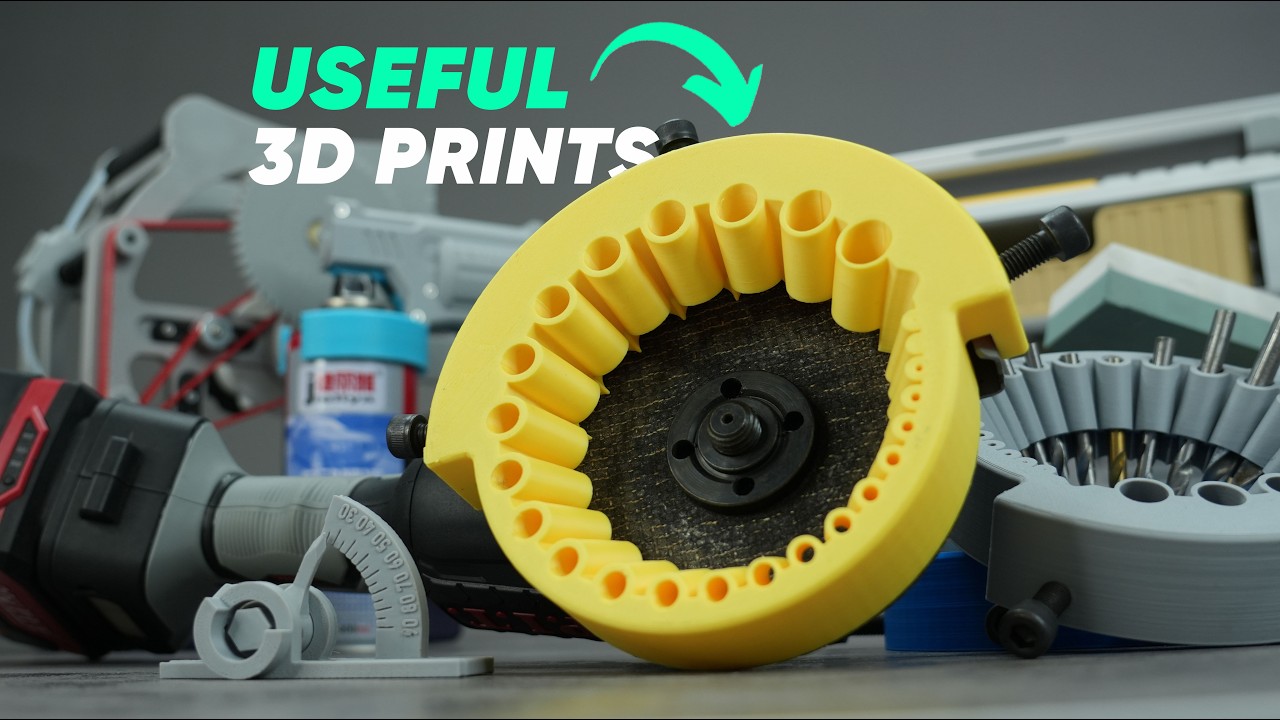 YouTube post by @engineericly for Thingiverse. Caption reads: USEFUL Ideas to 3D Print - May 2025.