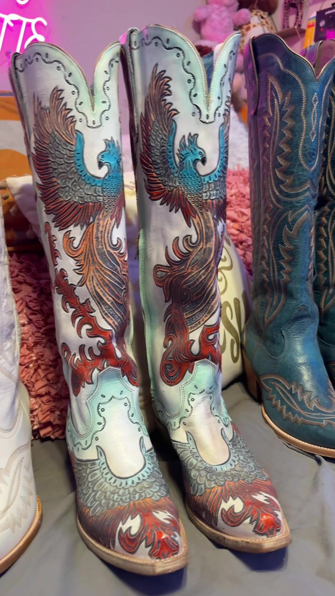 TikTok post by @lt_nc for Dingo 1969. Caption reads: obsessed with every pair 😍 #fyp #western #boots....
