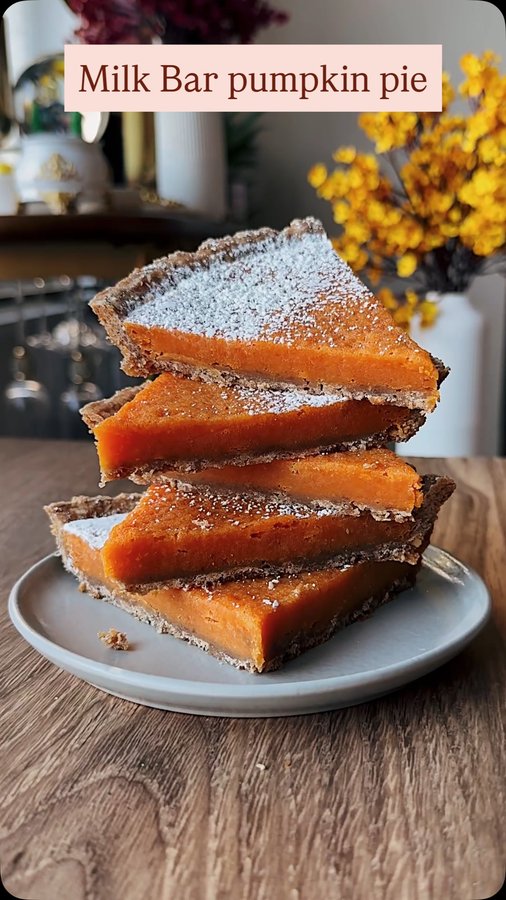 Instagram post by @sofiaeatsnyc for Milk Bar. Caption reads: It’s officially pumpkin pie season and....