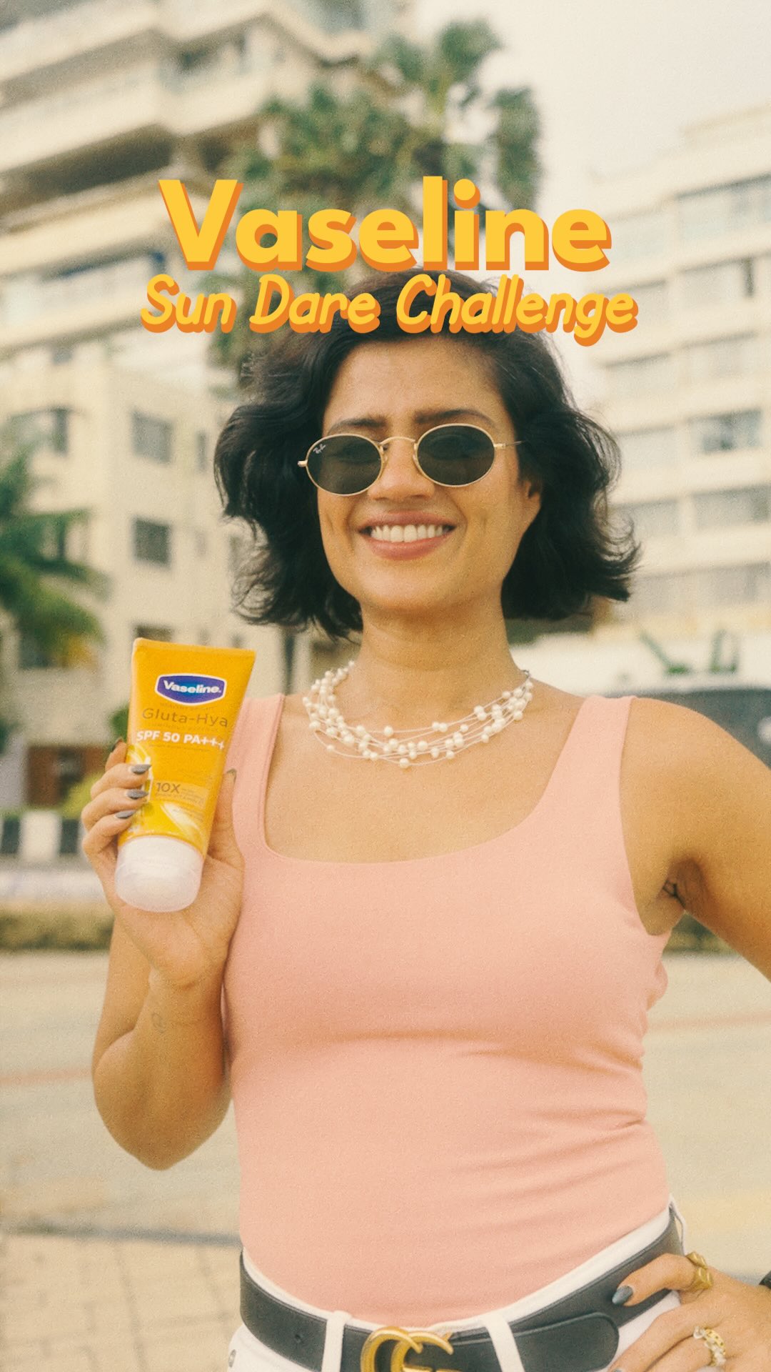 Instagram post by @thesortedgirl for Vaseline. Caption reads: I took the #SunDareChallenge with @vaselineindia....