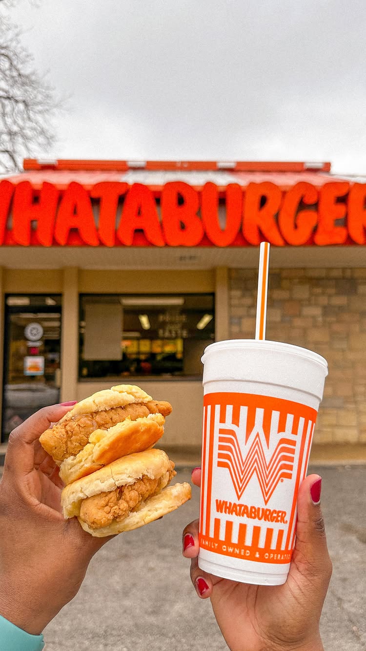 Instagram post by @atxfoodchronicles for Whataburger. Caption reads: Mornings just got a whole lot sweeter thanks to....