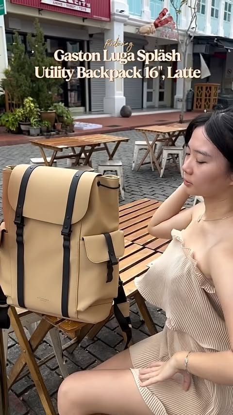 Instagram post by @angelaquahh for Gaston Luga. Caption reads: [...] Latte) 15% off code <Angelaquahh>....