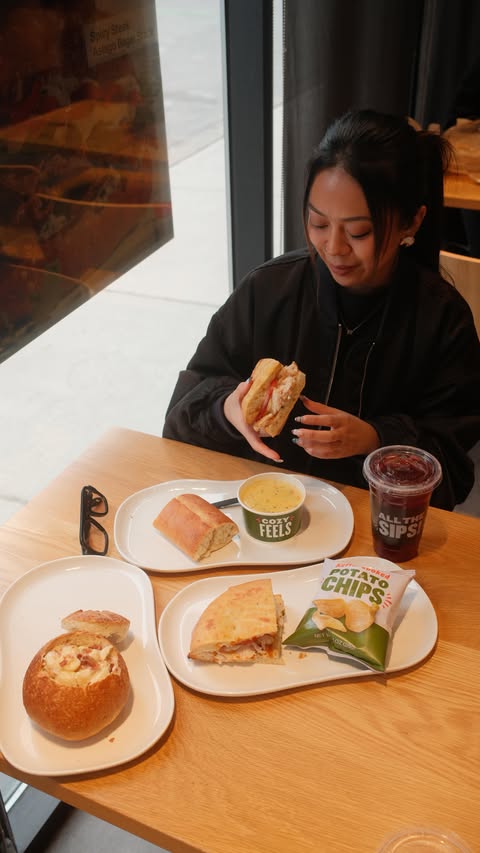 Instagram post by @hausofheidior for Panera Bread. Caption reads: [...] = points to free food every visit at....