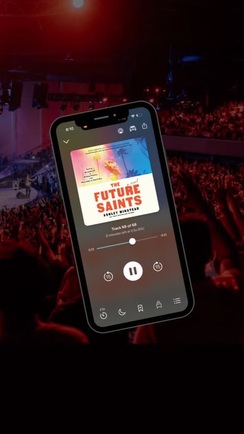 Instagram post by @books_by_the_bottle for Libro.fm. Caption reads: ⭐️ Book Review ⭐️ 

The Future Saints by Ashley....