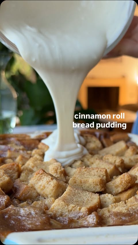Instagram post by @chef_bai for Forager Project. Caption reads: Cinnamon Roll Bread Pudding 🤤

This recipe is SO....