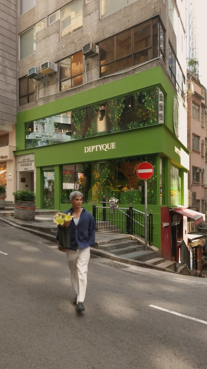 Instagram post by @jazziesillona for Diptyque. Caption reads: Hong Kong in summer is all contrasts - towers and....