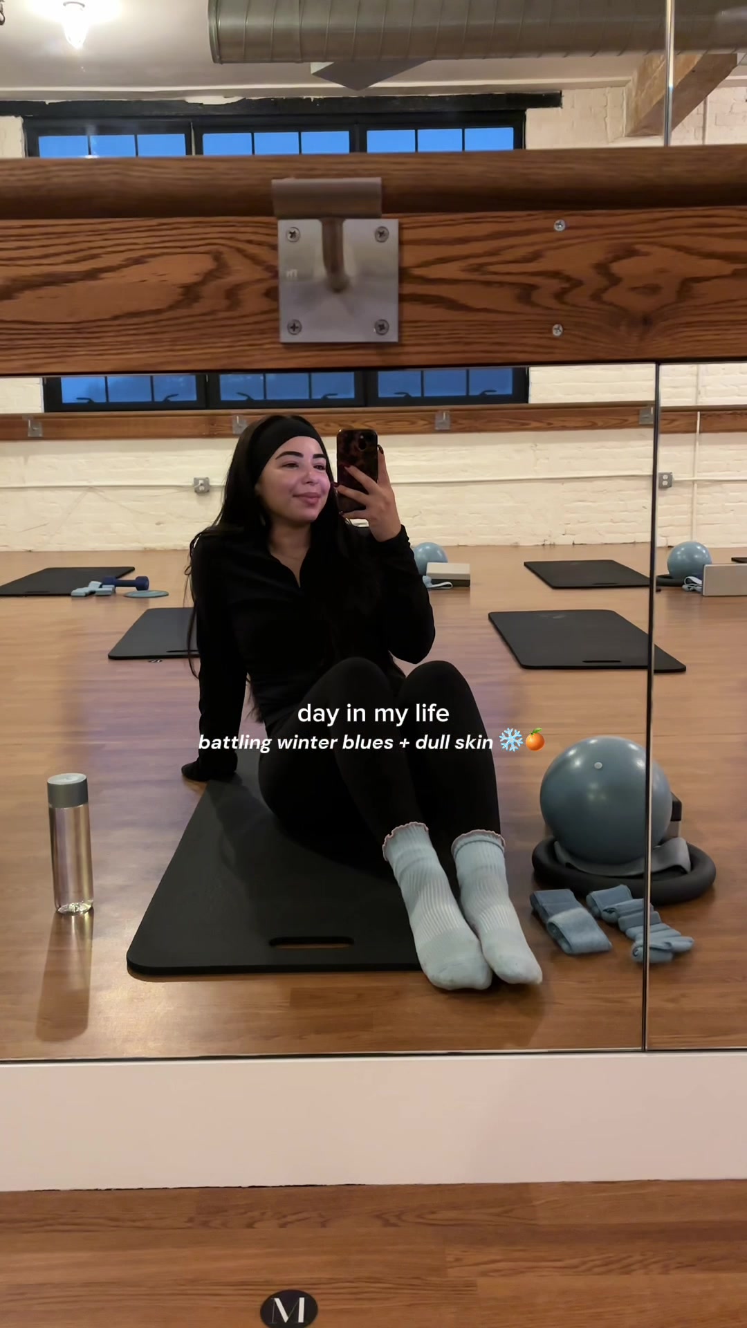 TikTok post by @thingsasoflate for FarmacyBeauty. Caption reads: DIML battling the winter blues + dull skin with....