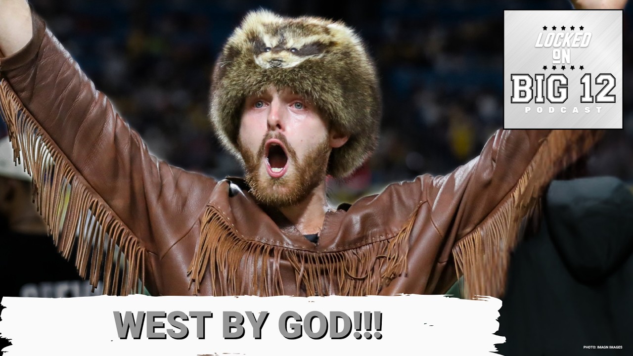 YouTube post by @LockedOnBig12 for FanDuel. Caption reads: WEST VIRGINIA SLAMS VIRGINIA! MOUNTAINEERS....