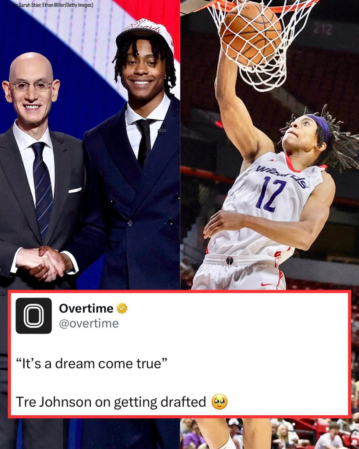 Instagram post by @iamtre20 for Xfinity. Caption reads: Tre really living out his dream 🥹 New ep of Draft....