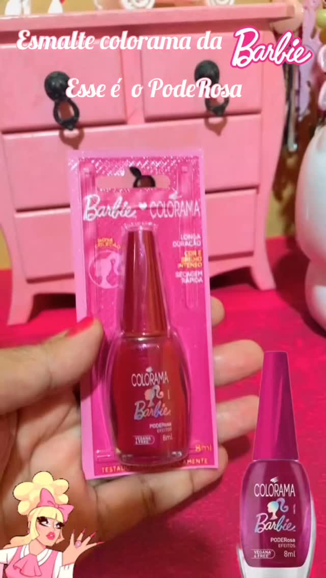 Instagram post by @shirley_pinkbarbie for Colorama Esmaltes. Caption reads: Uauuu apaixonada nessa collab @esmaltecolorama e....